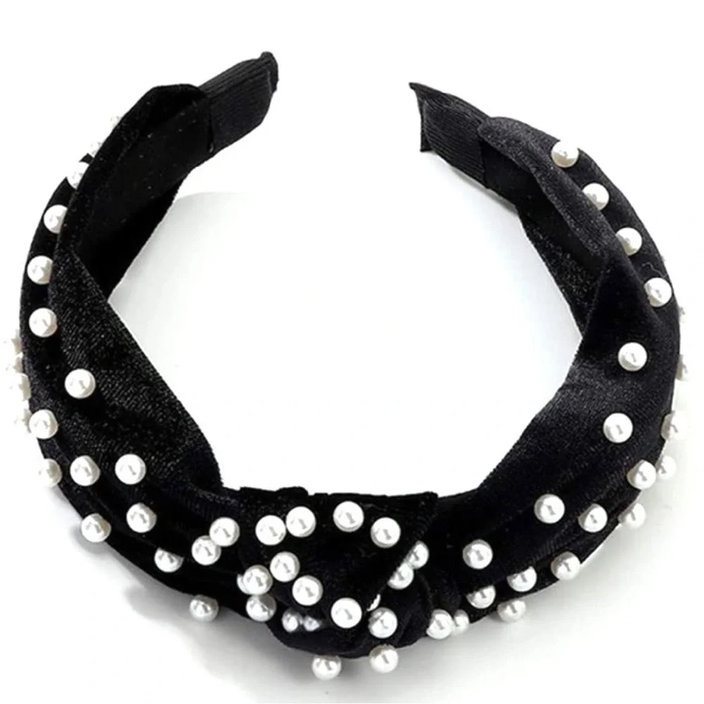 🍒3/$30 New Knotted Velvet Pearl Headband